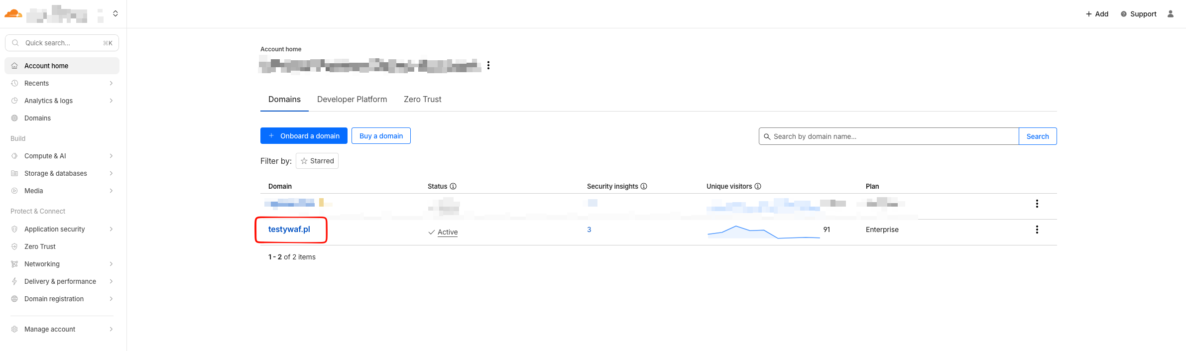 Cloudflare domain selection