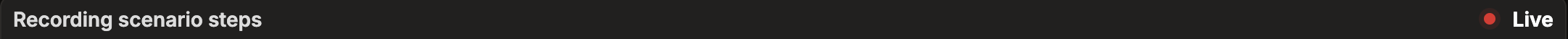 Live status bar with red dot indicating active recording