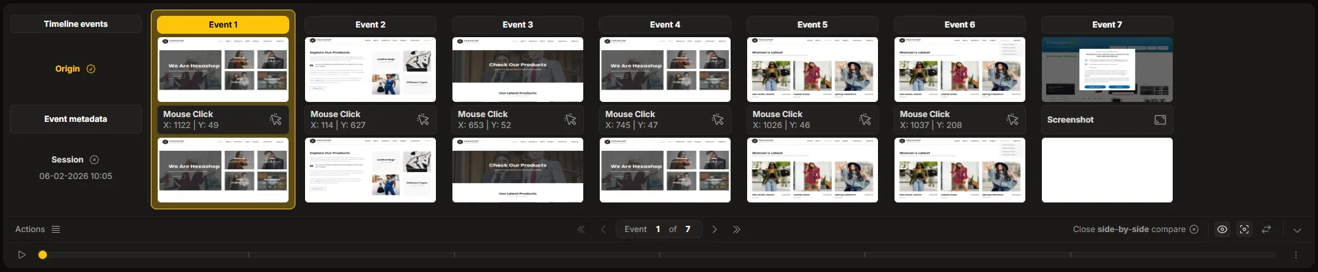 Session Timeline